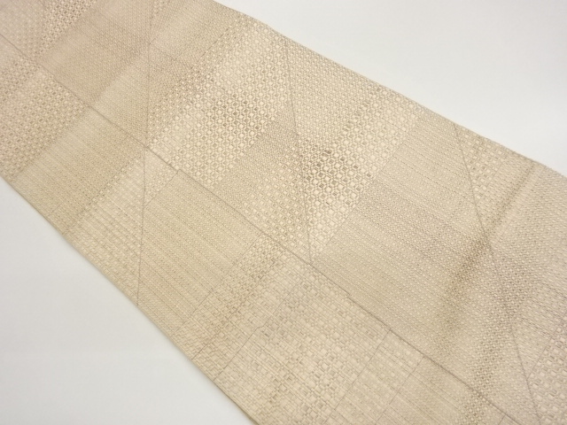 縞に斜線模様織出し名古屋帯